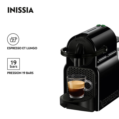 Machine à Café à Capsules Inissia Noir - Espresso & Lungo + Kit de Bienvenue - EN80.B