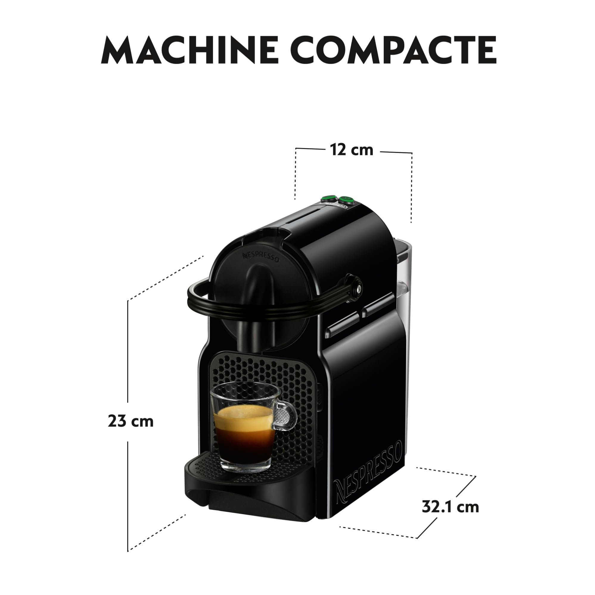 Machine à Café à Capsules Inissia Noir - Espresso & Lungo + Kit de Bienvenue - EN80.B