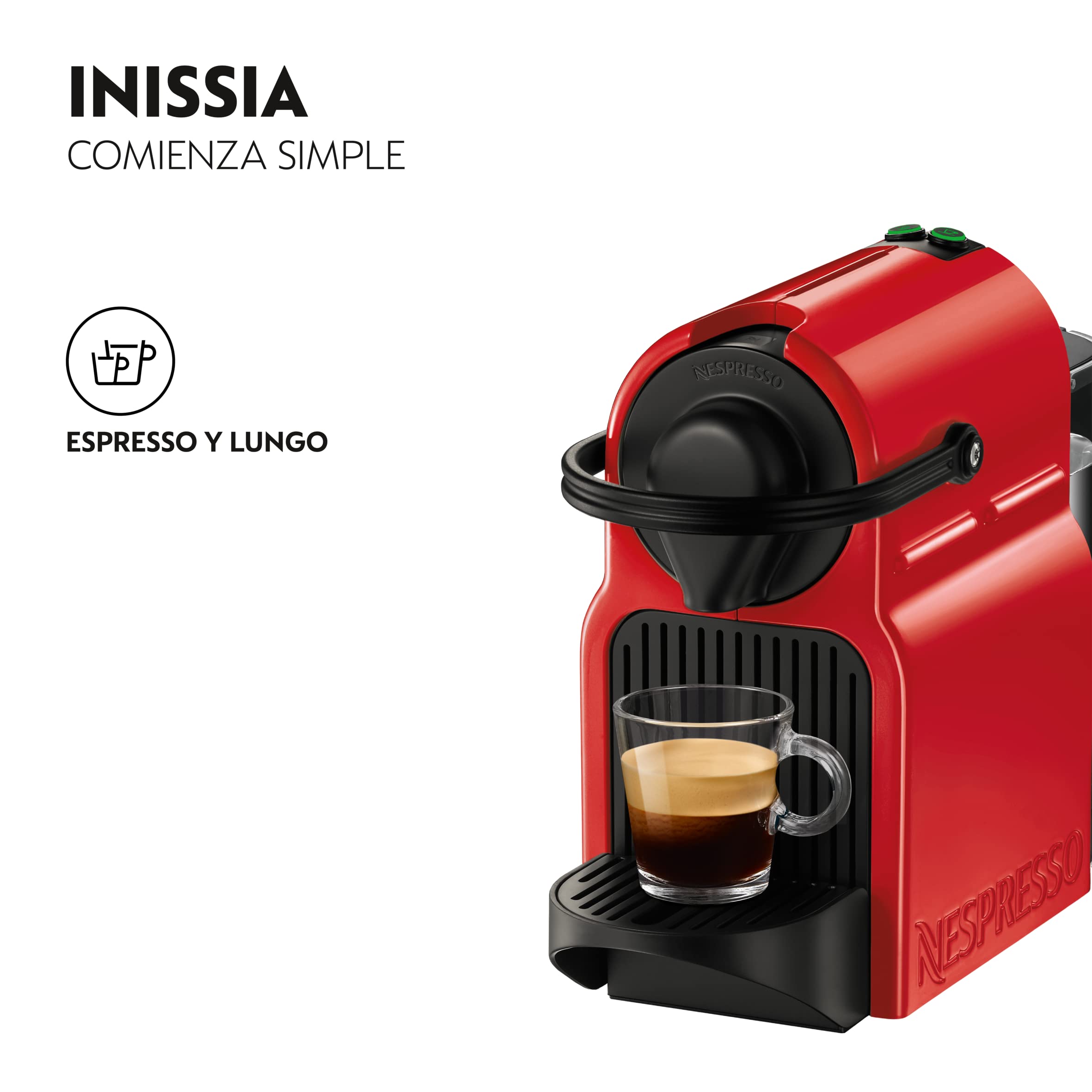 Machine à Café Expresso Inissia Rouge Rubis - Réservoir 0,7L - XN100510