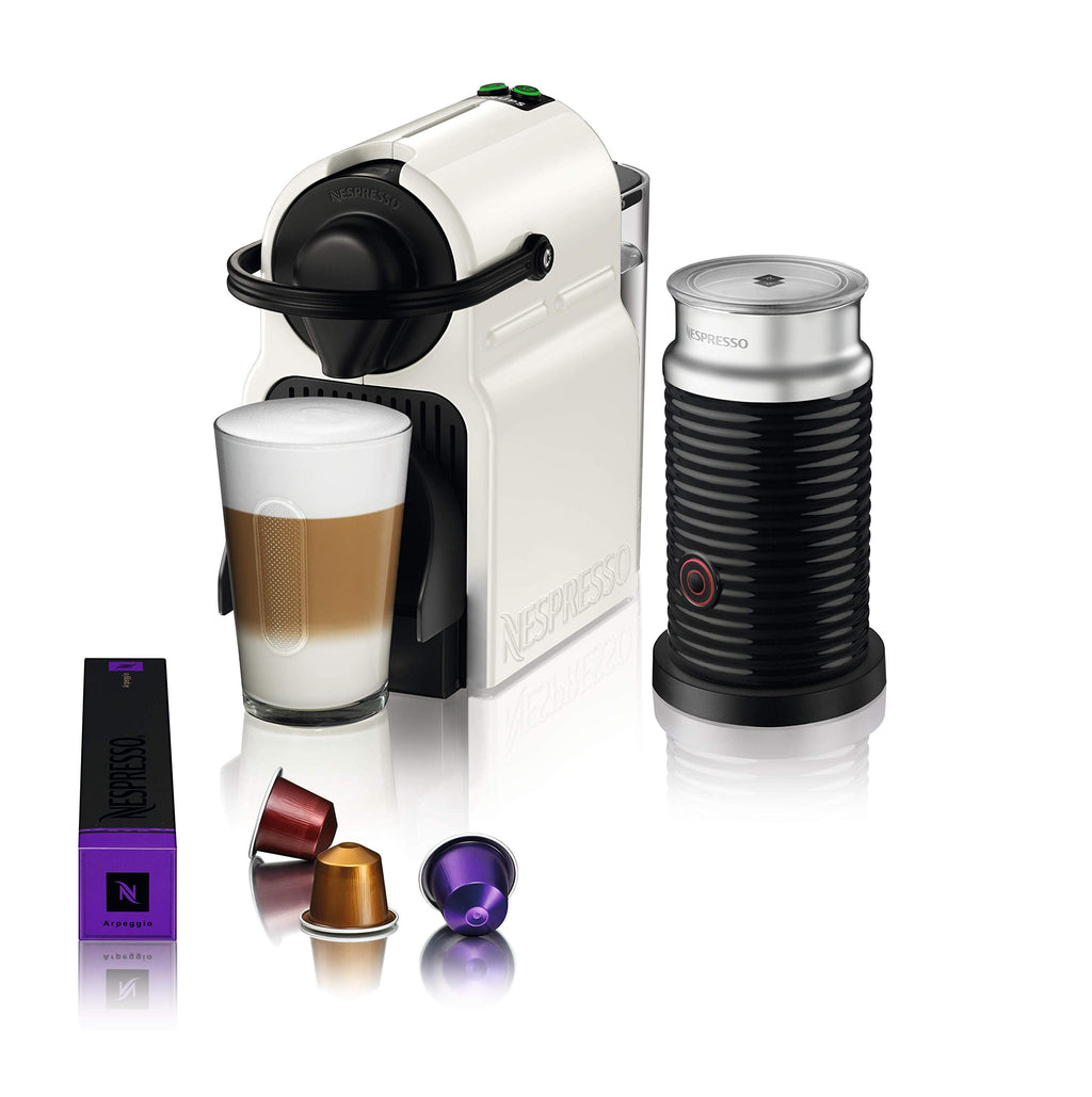 Pack Machine à Café Inissia Rouge Rubis + Aeroccino Blanc - Mousseur à Lait Inclus